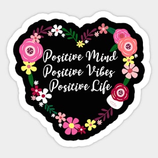 Positive Vibes Life Mind Yoga Meditation Relax Floral design Sticker